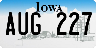 IA license plate AUG227