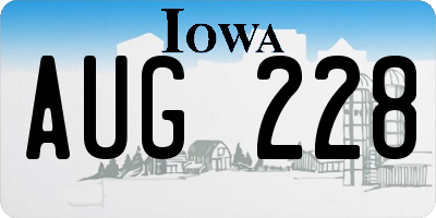 IA license plate AUG228