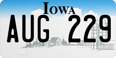 IA license plate AUG229