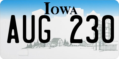 IA license plate AUG230