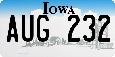 IA license plate AUG232