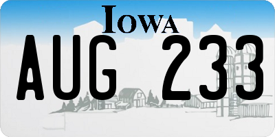 IA license plate AUG233