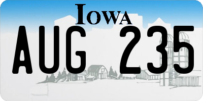 IA license plate AUG235