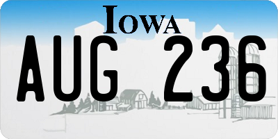 IA license plate AUG236