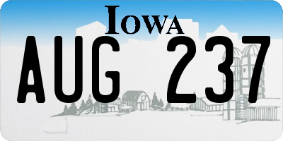 IA license plate AUG237