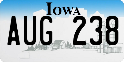 IA license plate AUG238