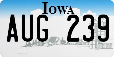 IA license plate AUG239