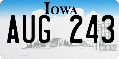 IA license plate AUG243