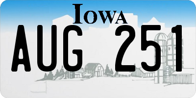 IA license plate AUG251