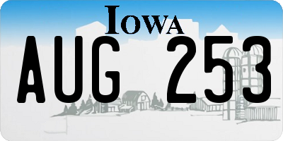 IA license plate AUG253