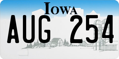 IA license plate AUG254