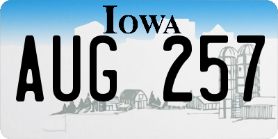 IA license plate AUG257