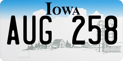 IA license plate AUG258