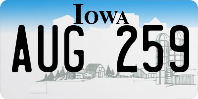 IA license plate AUG259