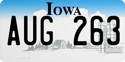 IA license plate AUG263