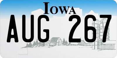 IA license plate AUG267