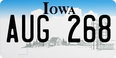 IA license plate AUG268