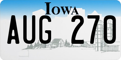 IA license plate AUG270