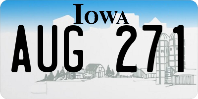 IA license plate AUG271