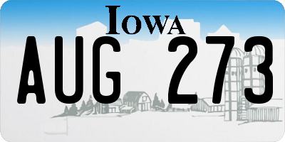 IA license plate AUG273