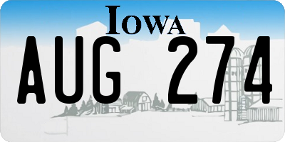 IA license plate AUG274