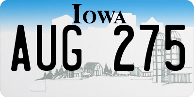IA license plate AUG275