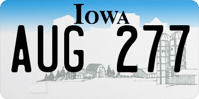 IA license plate AUG277
