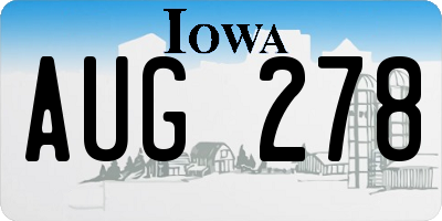 IA license plate AUG278