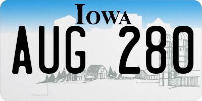 IA license plate AUG280
