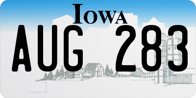 IA license plate AUG283