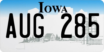 IA license plate AUG285