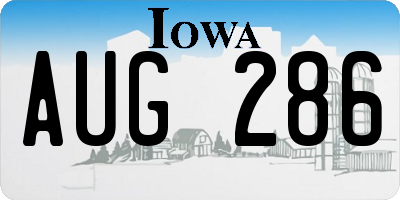 IA license plate AUG286