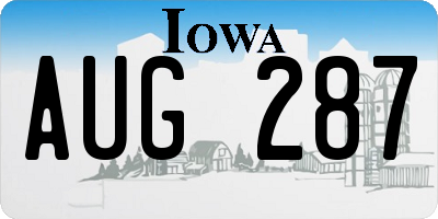 IA license plate AUG287