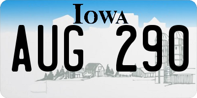 IA license plate AUG290