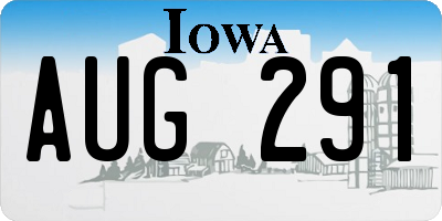 IA license plate AUG291
