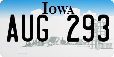 IA license plate AUG293