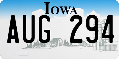 IA license plate AUG294