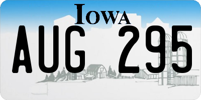 IA license plate AUG295