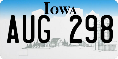 IA license plate AUG298
