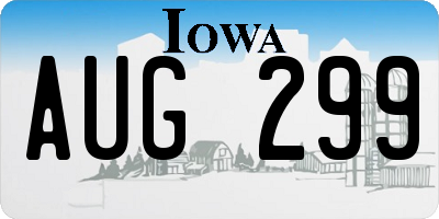 IA license plate AUG299