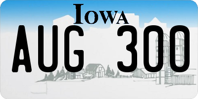 IA license plate AUG300