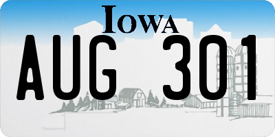 IA license plate AUG301