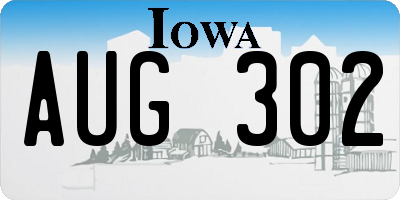 IA license plate AUG302