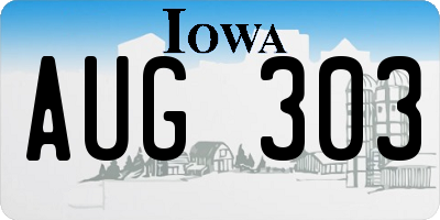 IA license plate AUG303