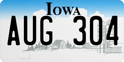 IA license plate AUG304