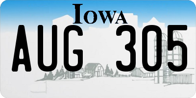 IA license plate AUG305