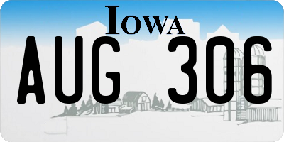 IA license plate AUG306