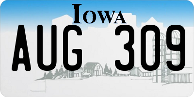 IA license plate AUG309