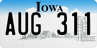 IA license plate AUG311