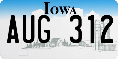 IA license plate AUG312